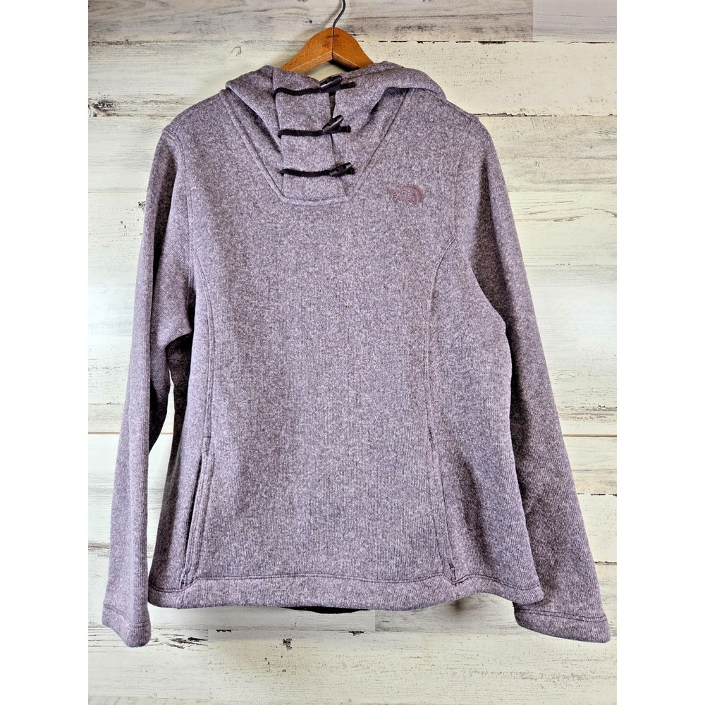 The North Face Sweater Womens LARGE‎ Purple Fleece Hoodie Pullover Warm Cozy